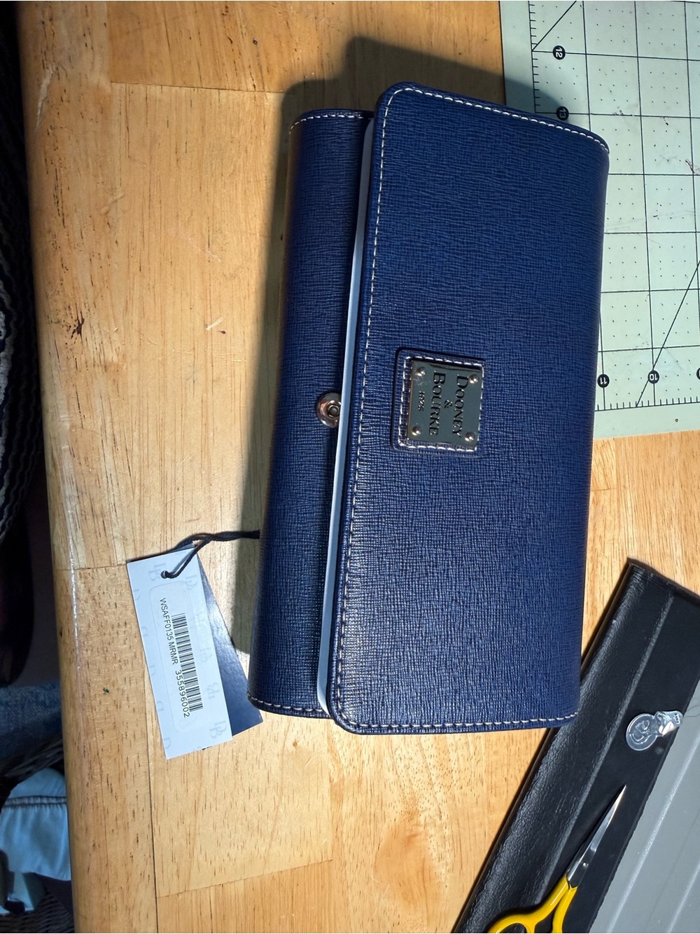 Dooney & Bourke Navy Saffiano Continental Wallet
